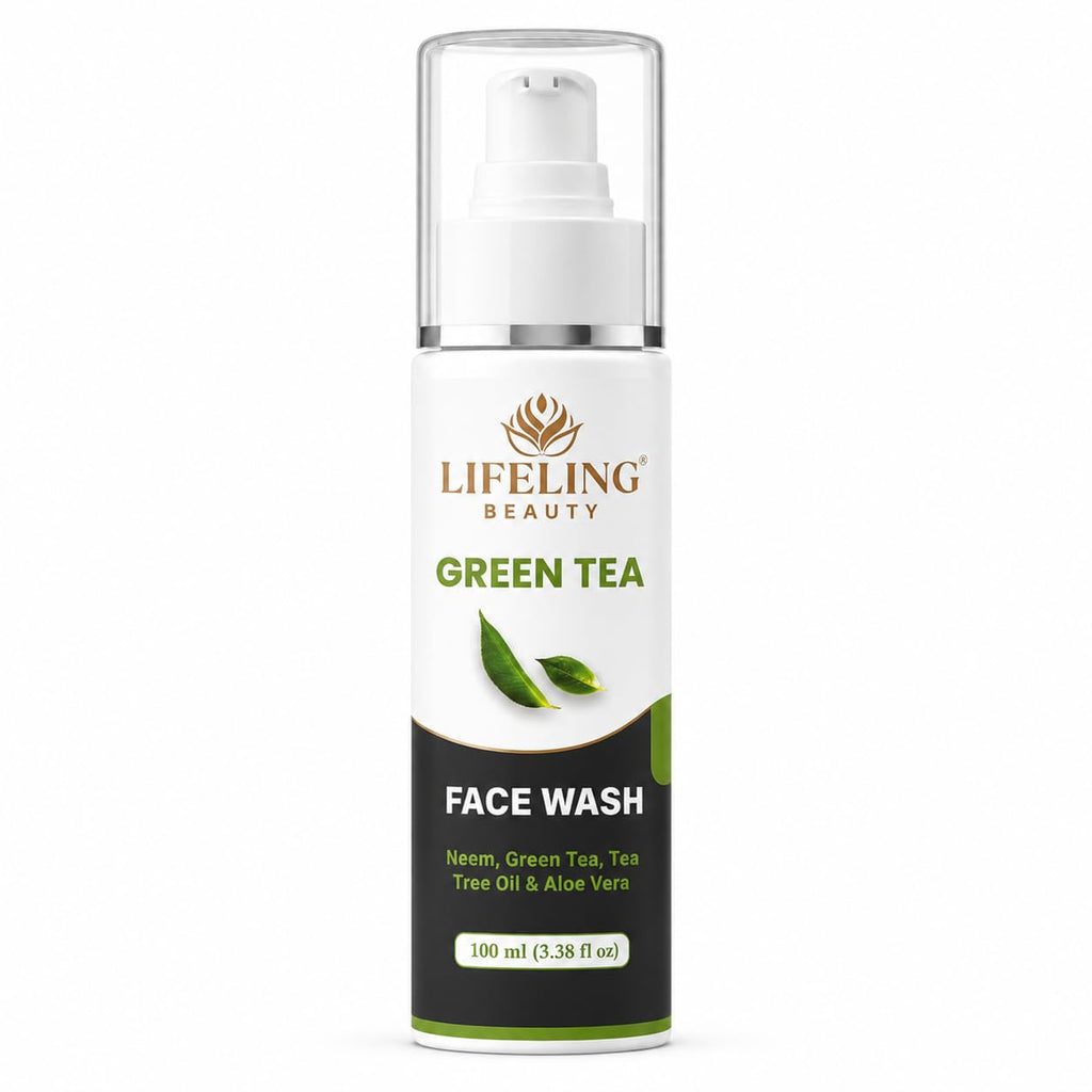 Lifeling Beauty Face Wash with Neem, Tea Tree Oil & Aloe Vera, 100 ml (Green Tea Facewash)