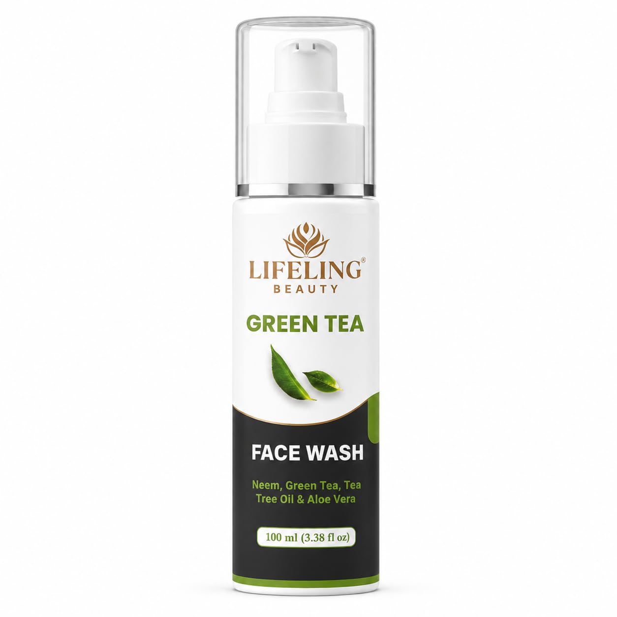 Lifeling Beauty Face Wash with Neem, Tea Tree Oil & Aloe Vera, 100 ml (Green Tea Facewash)