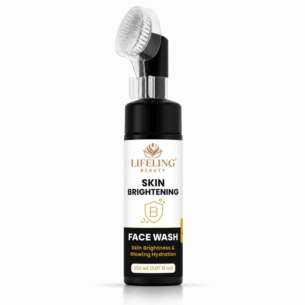 LIFELING BEAUTY Face Wash with Built-In Brush, Gel Formula, Skin Brightness & Glowing Hydration, 150 ml (Skin Brightening Facewash)