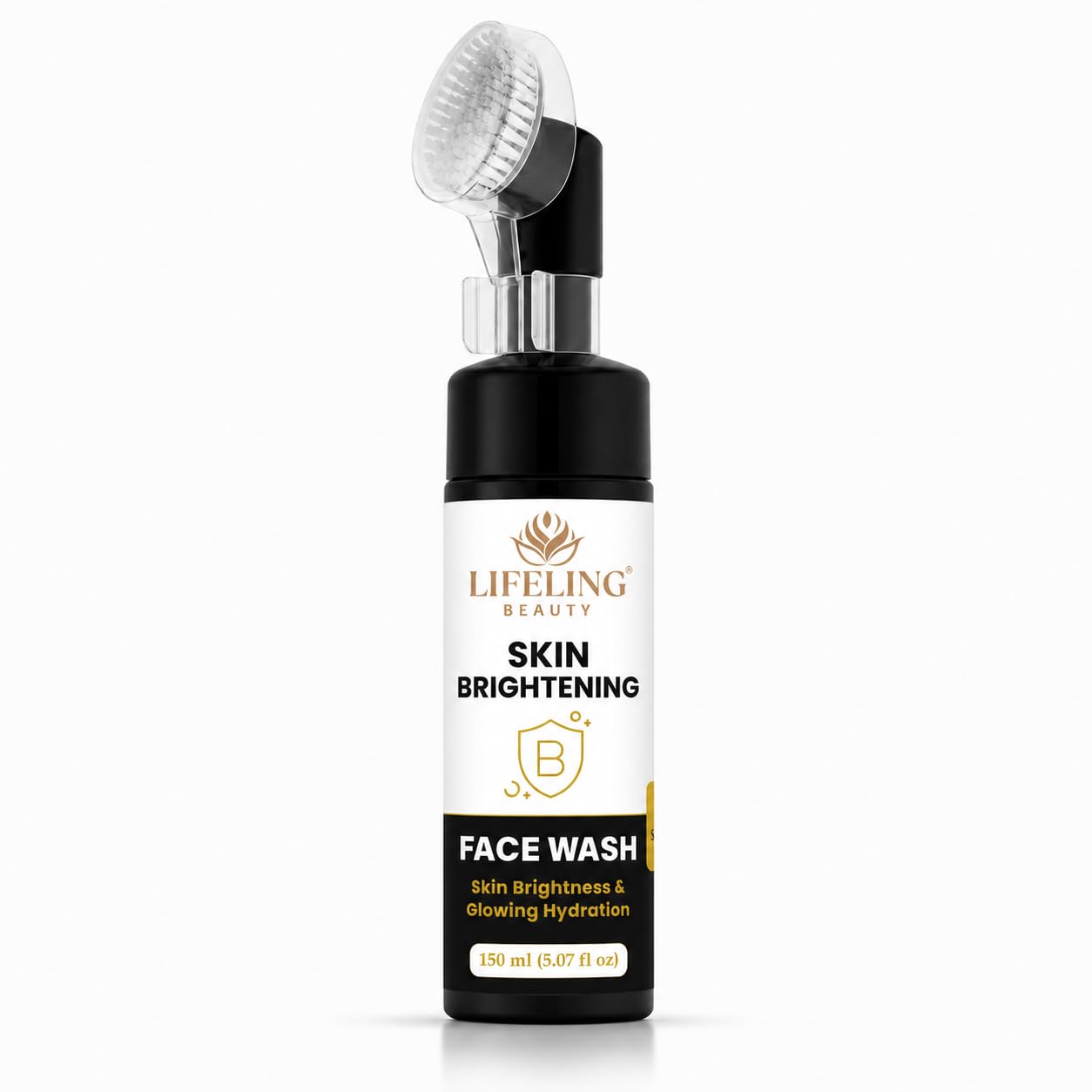 LIFELING BEAUTY Face Wash with Built-In Brush, Gel Formula, Skin Brightness & Glowing Hydration, 150 ml (Skin Brightening Facewash)