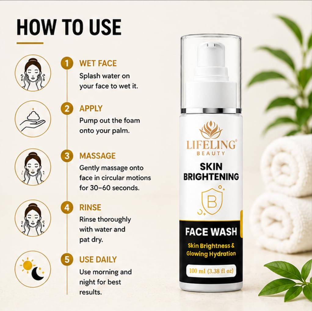 Lifeling Beauty Face Wash with Neem, Tea Tree Oil & Aloe Vera, 100 ml (Skin Brightening Facewash)