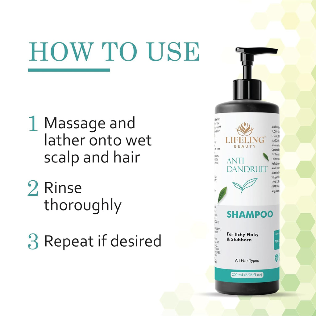 Lifeling Beauty Shampoo, Smoothens Hair, Treats Split Ends, Boosts Hair Growth, All Hair Types, 200 ml (Anti dandruff shampoo)