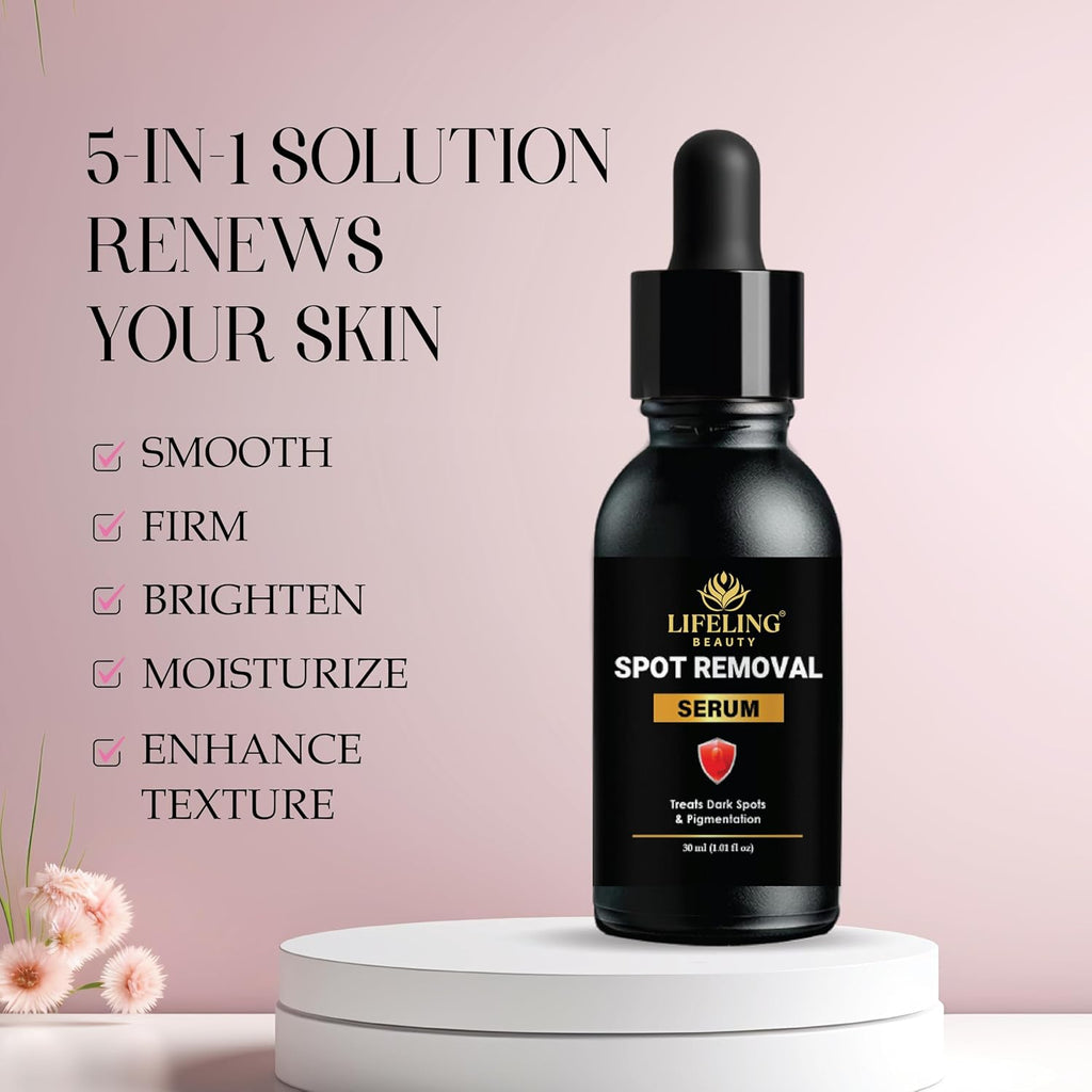 LIFELING BEAUTY Spot Removal Serum with Alpha Arbutin 2% and Hyaluronic Acid, Dark Spot and Texture Corrector, 30ml