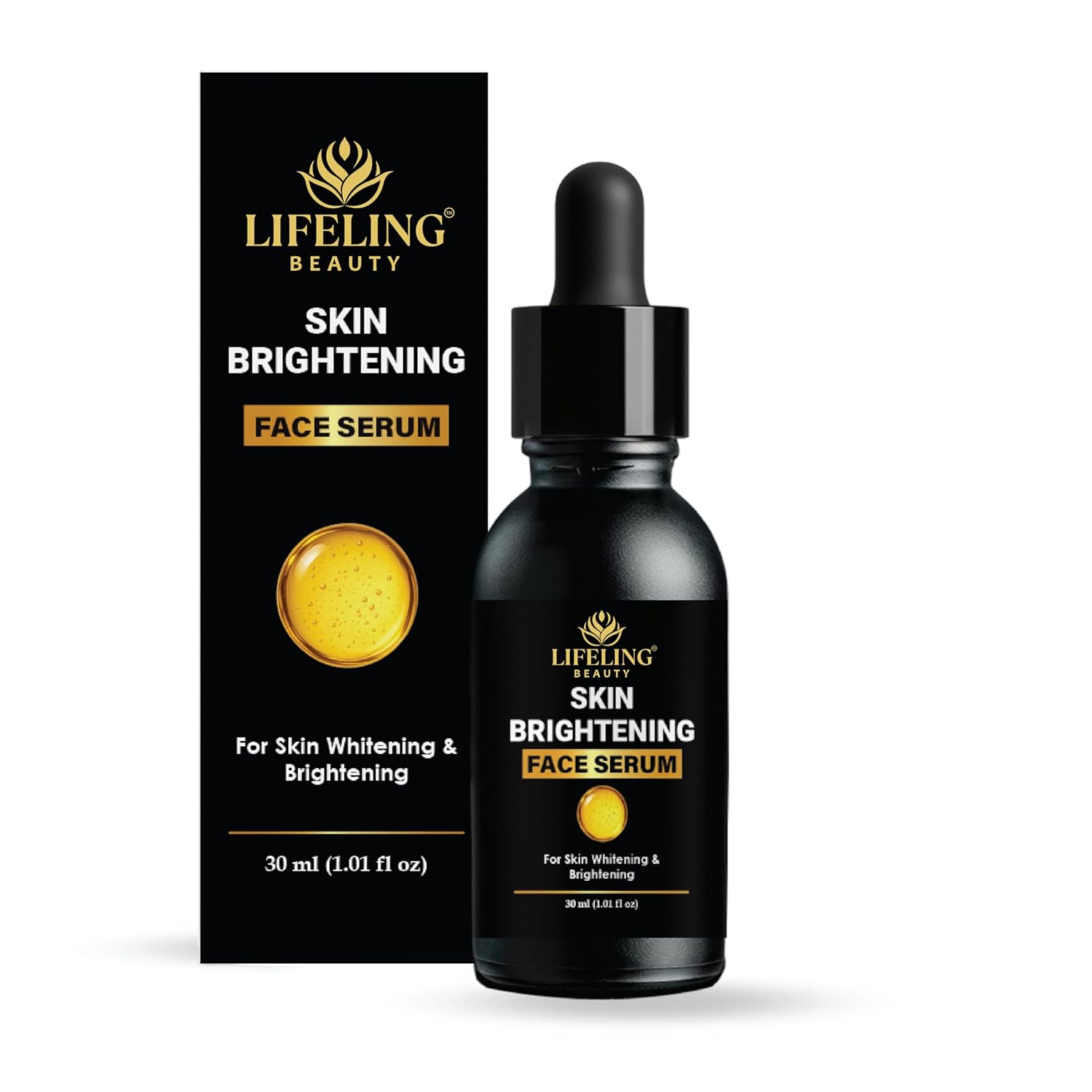 LIFELING BEAUTY Skin Brightening Face Serum with Niacinamide 10% and Hyaluronic Acid, Dark Spot Corrector, 30ml