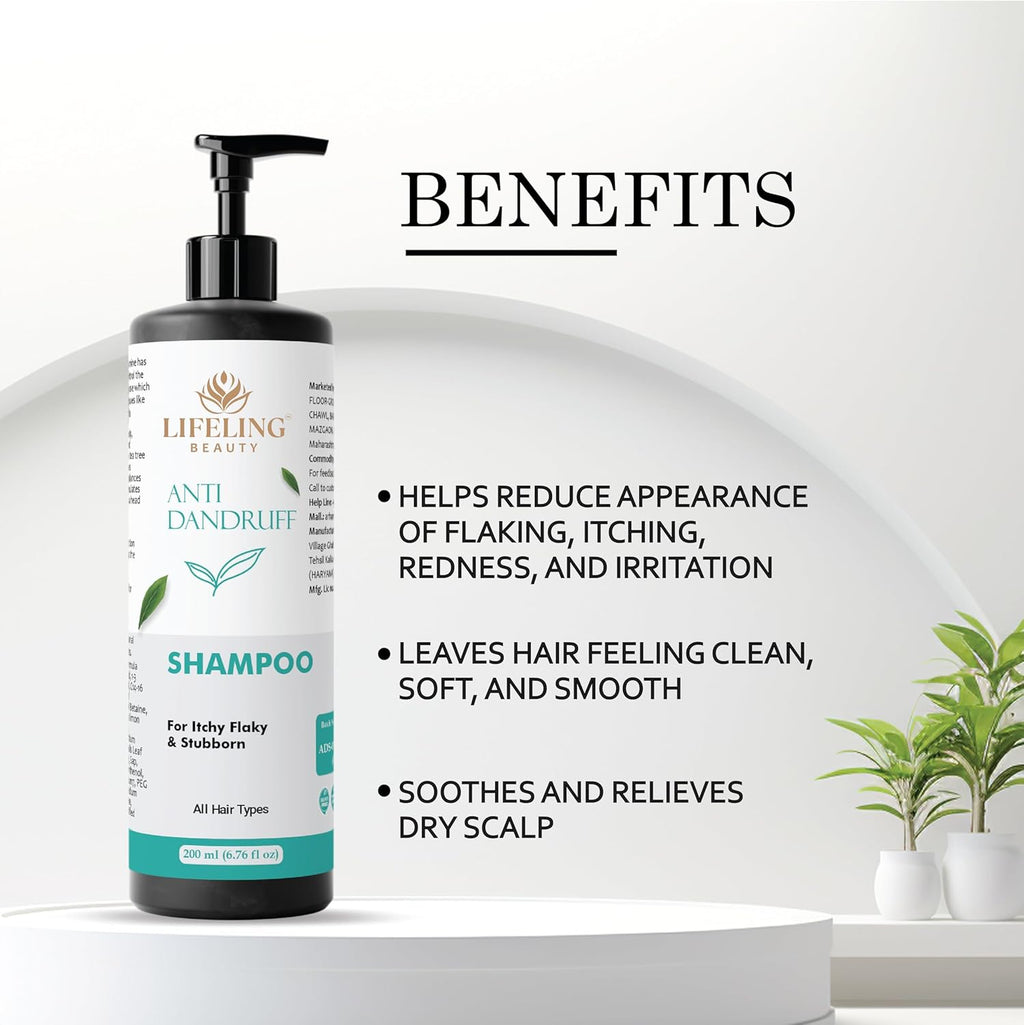 Lifeling Beauty Shampoo, Smoothens Hair, Treats Split Ends, Boosts Hair Growth, All Hair Types, 200 ml (Anti dandruff shampoo)