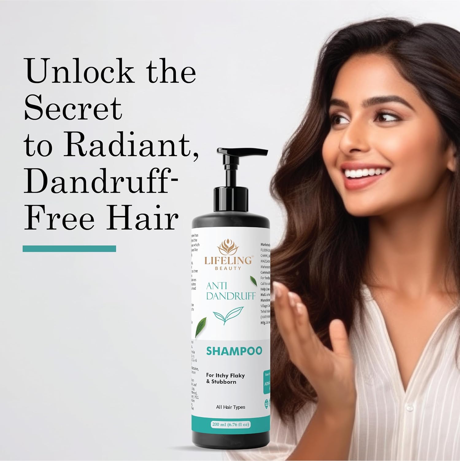 Lifeling Beauty Shampoo, Smoothens Hair, Treats Split Ends, Boosts Hair Growth, All Hair Types, 200 ml (Anti dandruff shampoo)