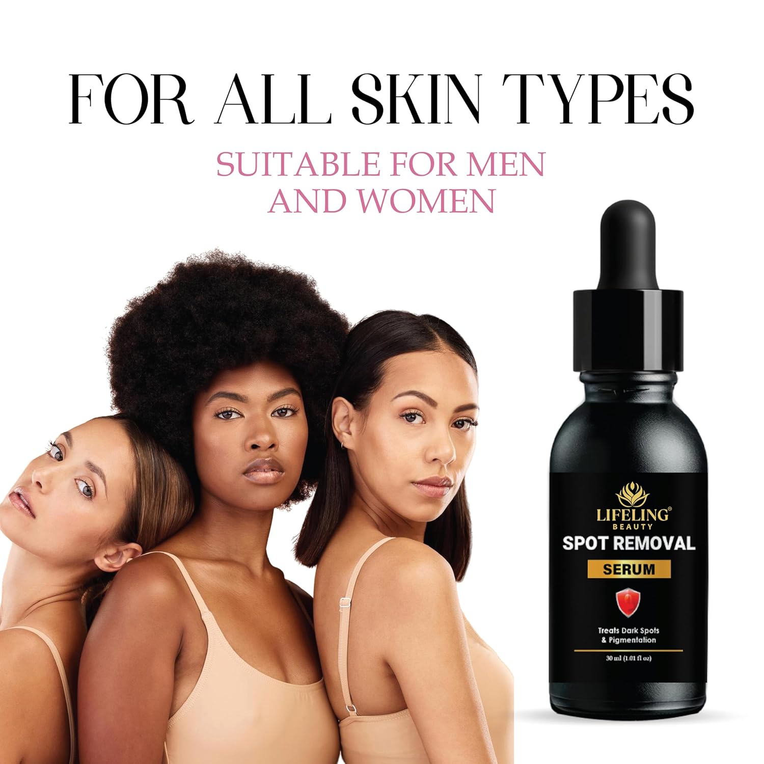 LIFELING BEAUTY Spot Removal Serum with Alpha Arbutin 2% and Hyaluronic Acid, Dark Spot and Texture Corrector, 30ml